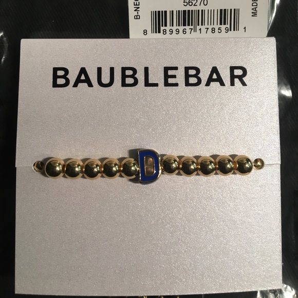 BAUBLEBAR PISA NWT AUTHENTIC  ‘D’ INITIAL BEADED GOLD-PLATED BRACELET - Picture 1 of 5